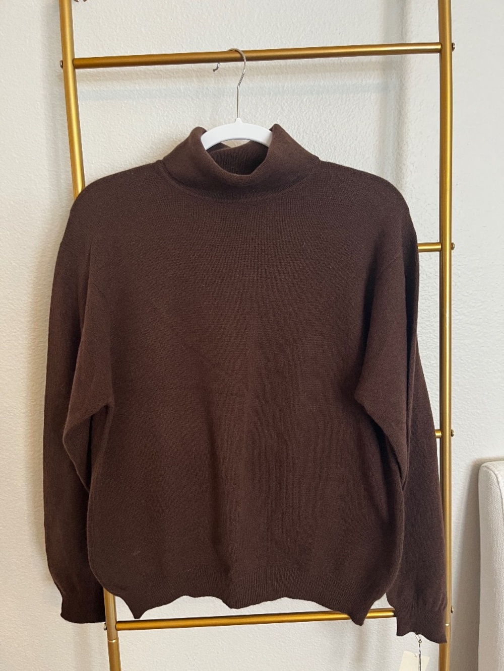Charter Club 100% Cashmere Brown Turtleneck Sweater L Soft Luxury Classic